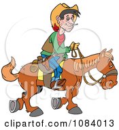 Poster, Art Print Of Cowboy Traveling By Horseback