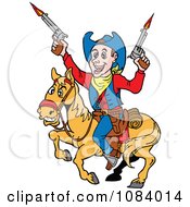 Poster, Art Print Of Cowboy Firing His Guns On Horseback