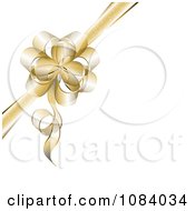 3d Gold Gift Bow With Copyspace On White