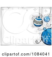 Poster, Art Print Of White And Gray Christmas Background With Cartoon Baubles