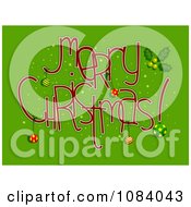 Poster, Art Print Of Red Merry Christmas Greeting On Green