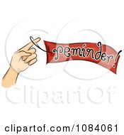 Poster, Art Print Of Hand Holding A Reminder Ribbon