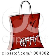 Poster, Art Print Of Red Percent Off Shopping Bag