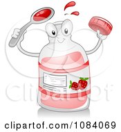 Clipart Strawberry Cough Syrup Character Royalty Free Vector Illustration
