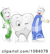 Clipart Tooth Brush And Paste Characters Royalty Free Vector Illustration by BNP Design Studio