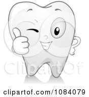 Clipart Winking Thumb Up Tooth Character Royalty Free Vector Illustration