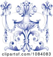 Poster, Art Print Of Ornate Purple Vase With Flowers And Bows