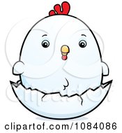 Clipart Chubby Rooster Chick On A Shell Royalty Free Vector Illustration