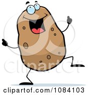 Clipart Dancing Potato Character Royalty Free Vector Illustration