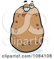 Clipart Sick Potato Character Royalty Free Vector Illustration