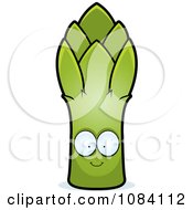 Clipart Big Eyed Asparagus Character Royalty Free Vector Illustration