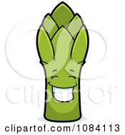 Clipart Smiling Asparagus Character Royalty Free Vector Illustration