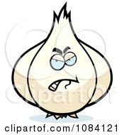 Clipart Angry Garlic Character Royalty Free Vector Illustration