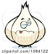 Clipart Sick Garlic Character Royalty Free Vector Illustration