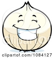 Happy White Onion Character