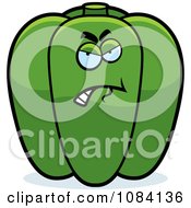 Angry Green Bell Pepper Character