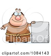Poster, Art Print Of Chubby Monk With A Tablet