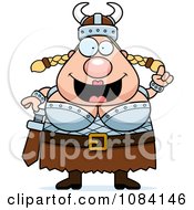Poster, Art Print Of Chubby Female Viking With An Idea