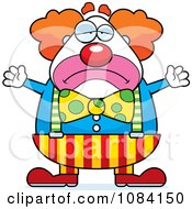 Clipart Sad Chubby Circus Clown Royalty Free Vector Illustration