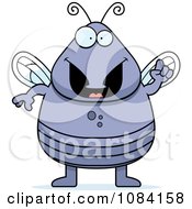 Clipart Chubby Fly With An Idea Royalty Free Vector Illustration