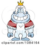 Clipart King Yeti Wearing A Crown And Robe Royalty Free Vector Illustration by Cory Thoman