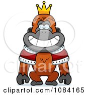 Clipart King Orangutan Wearing A Crown And Robe Royalty Free Vector Illustration