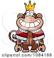 Clipart King Monkey Wearing A Crown And Robe Royalty Free Vector Illustration