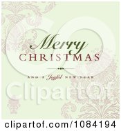 Poster, Art Print Of Merry Christmas And A Joyful New Year Greeting Over Damask