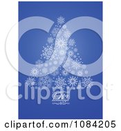 Poster, Art Print Of Blue Happy Holidays Snowflake Christmas Tree