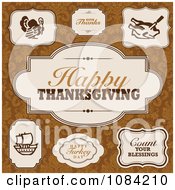 Poster, Art Print Of Happy Thanksgiving Frame Design Elements