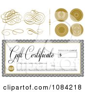 Clipart Gift Certificate With Seals And Swirls Royalty Free Vector Illustration by BestVector