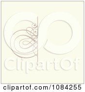 Clipart Tan Swirl Invitation Background On Cream Royalty Free Vector Illustration