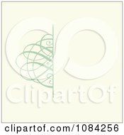 Clipart Green Swirl Invitation Background On Cream Royalty Free Vector Illustration