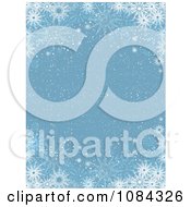 Poster, Art Print Of Blue Snow Background With Snowflake Borders