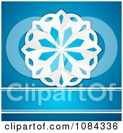 Poster, Art Print Of 3d White Paper Snowflake On Blue