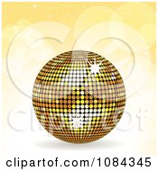 Poster, Art Print Of 3d Gold Disco Ball Over Yellow Flares