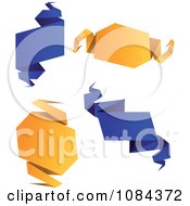Poster, Art Print Of Blue And Orange Origami Paper Signs