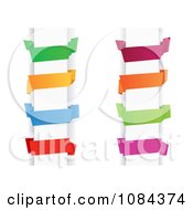 Poster, Art Print Of Colorful Origami Paper Banners On Columns