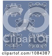 Clipart White And Blue Swirl Frames Royalty Free Vector Illustration