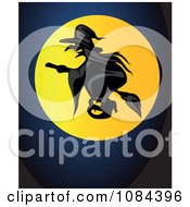 Clipart Witch Over A Full Moon Royalty Free Vector Illustration