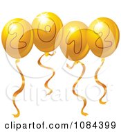 Poster, Art Print Of Golden 2012 New Year Party Balloons