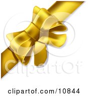 Gift Present Wrapped With A Yellow Bow And Ribbon