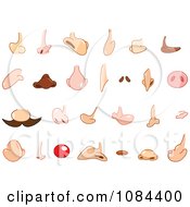 Clipart Many Different Noses Royalty Free Vector Illustration