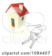 Poster, Art Print Of 3d House With Keys Attached