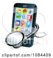 Poster, Art Print Of 3d Stethoscope And Smart Phone