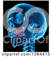 Poster, Art Print Of 3d Blue Skull With A Tooth Ache