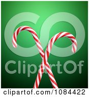 3d Peppermint Candy Canes Over Green