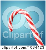 3d Peppermint Candy Cane Over Blue