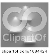 Clipart Three 3d Lighted Shelves On A Gray Wall Royalty Free CGI Illustration