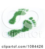 3d Green Grassy Footprints